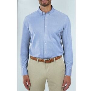 Kirkland Men’s Knit Button Up Shirt Modern Fit XXL 18-19 (36/37)